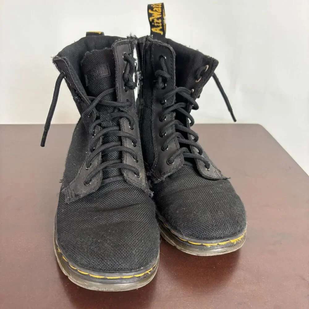 Dr. Marten's Combs J Black Fabric Lace Up Boots Kids US 2